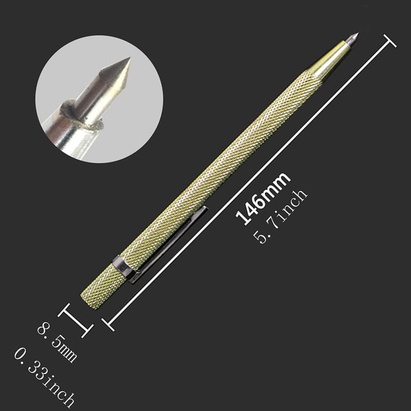 VebaCidi Scribe Tool, 2 Pieces Tungsten Carbide Tip Scriber, Engraved Pen for Tile/Glass/Wood/Ceramics/Metal/Gold/Welding - Image 5